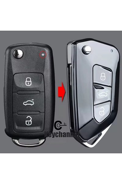 Choice 3 Button Car Key Shell Modified Flip Folding Key Case Golf 8 Style Casing for Golf Tiguan Polo Je...