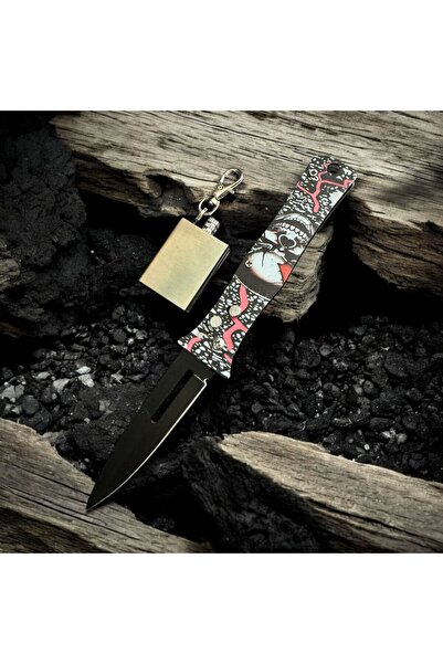 TAŞ KAFA TAŞM KAFA İSKELET DESENLİ  TİGER ÇAKI SET