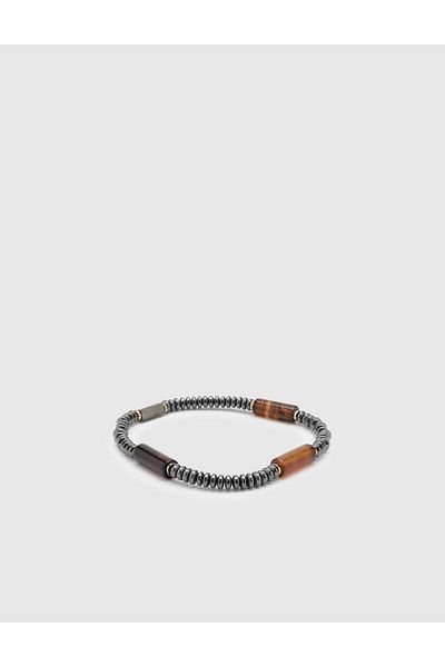 İLVİ Men's Bracelet - Anthracite Natural Stone Baie