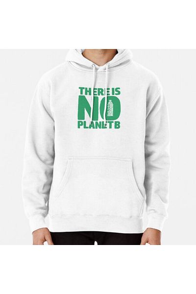 Hvit Stein Φούτερ με στάμπα No Planet B