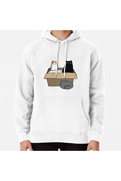 Hvit Stein Φούτερ με στάμπα Cats in a Box