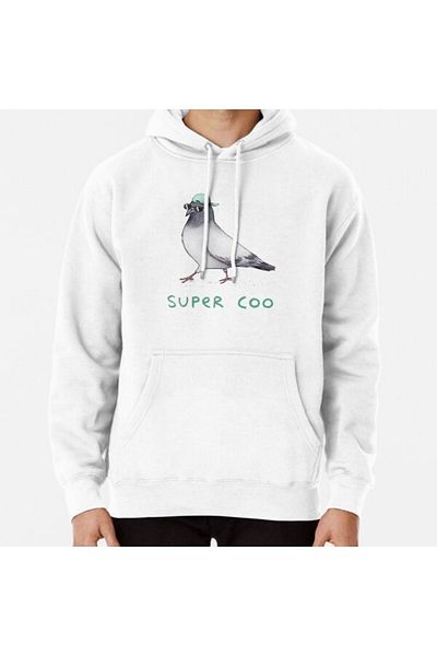 Hvit Stein Φούτερ με στάμπα Super Coo