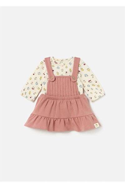 MAYORAL Baby Girl Long Sleeve T-Shirt Overalls Set Powder 2611