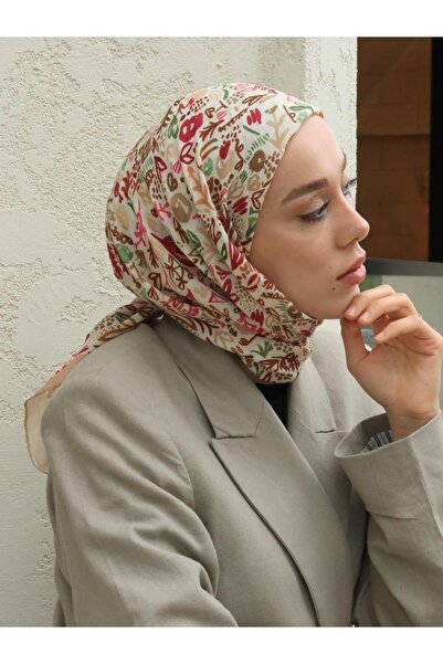 Modakaşmir Modern Flora Pattern Bamboo Scarf