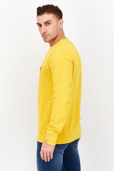 Levi's Men Crew Neck Graphic Print Long Sleeve Sweatshirt, Yellow