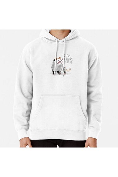 Hvit Stein Φούτερ με στάμπα με σχέδιο 'I AM GOOD KITTY'