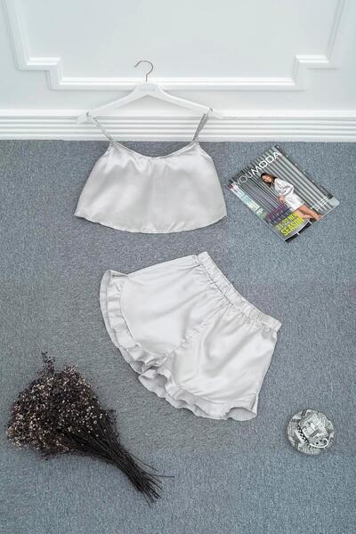 for you sleepwear Σετ με 2 γκρι αθλητικά σορτς