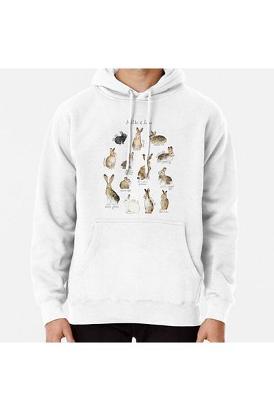 Hvit Stein Φούτερ με στάμπα Rabbits and Hares