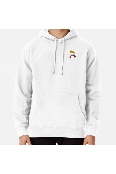 Hvit Stein Hanorac cu imprimeu TommyInnit x Dream Merch