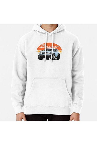 Hvit Stein Έκδοση Bronco Heritage - Φούτερ με στάμπα με στάμπα SUV SUV Robin's Egg Blue MURICA