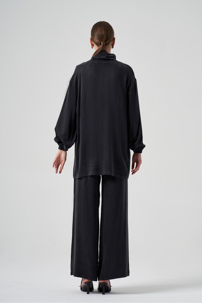 Nuss Black Silk Suit - with Trousers 1013