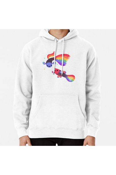 Hvit Stein Φούτερ με στάμπα Rainbow guppy 5