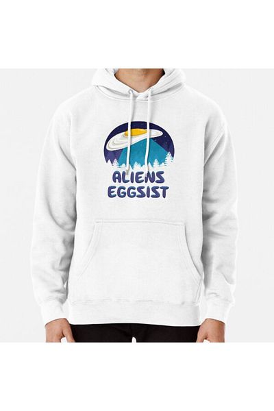 Hvit Stein Φούτερ με στάμπα Aliens Eggsist