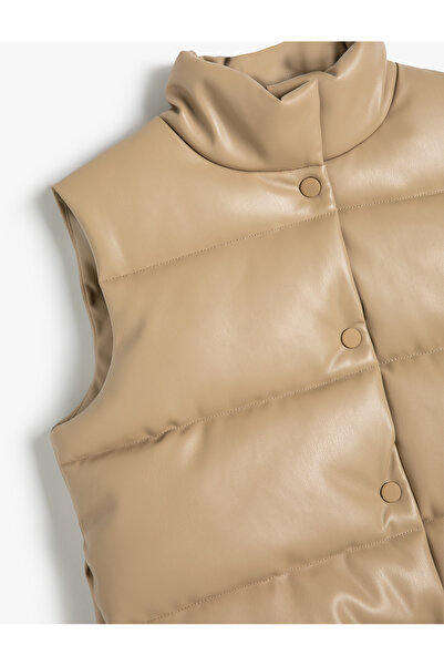 Koton Надувний жилет шкіряний з застібкою на липучці, комір-стійка, водонепроникний