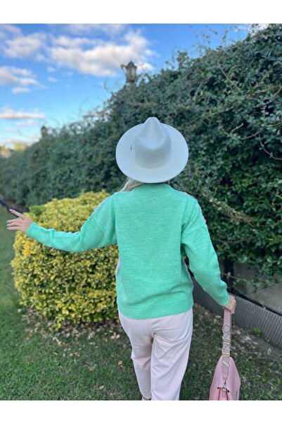 For Angels Floral Knitwear Sweater with Lace Front