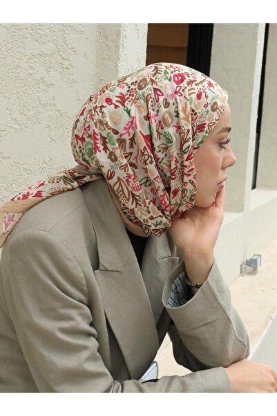 Modakaşmir Modern Flora Pattern Bamboo Scarf