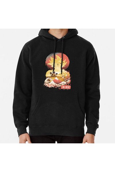 Hvit Stein Φούτερ με στάμπα Ukiyo e Super Saiyan