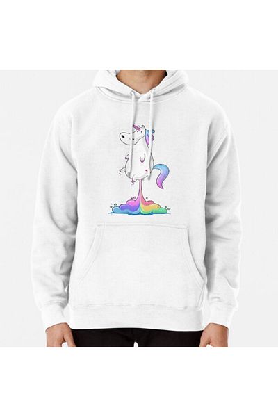 Hvit Stein Unicorn Fart Printed Sweatshirt