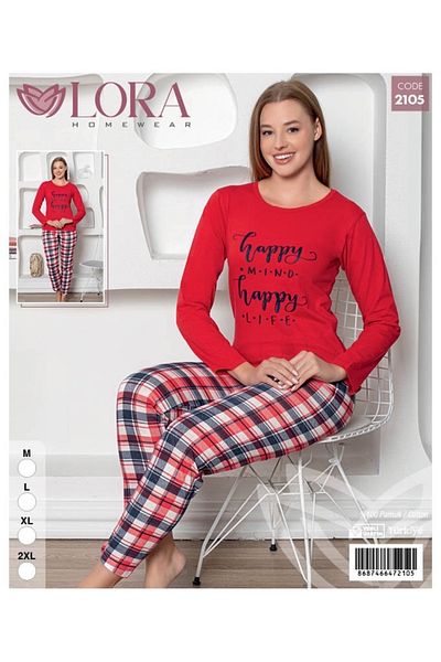 Lora 100% Cotton Long Sleeve Pajama Set