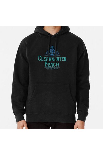 Hvit Stein Φούτερ με στάμπα Clearwater Beach Florida Nautical Design
