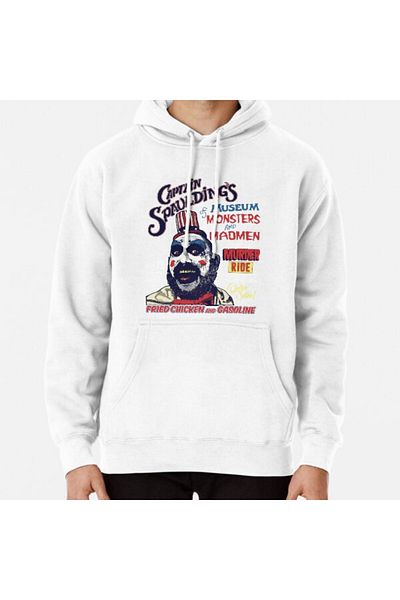 Hvit Stein Φούτερ με στάμπα του Captain Spaulding's Museum of Monsters and Madmen