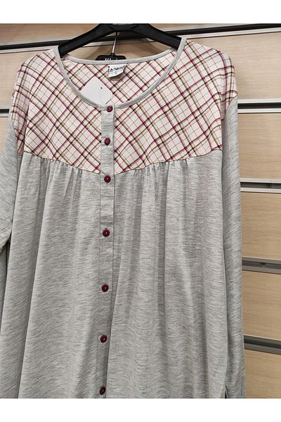 Nena 100% Cotton Front Buttoned Long Sleeve Large Size Women's Pajamas Set