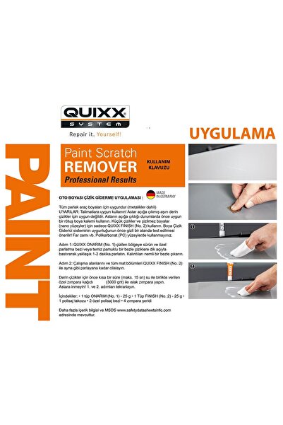 QUIXX Oto Boyası Çizik Onarım Seti