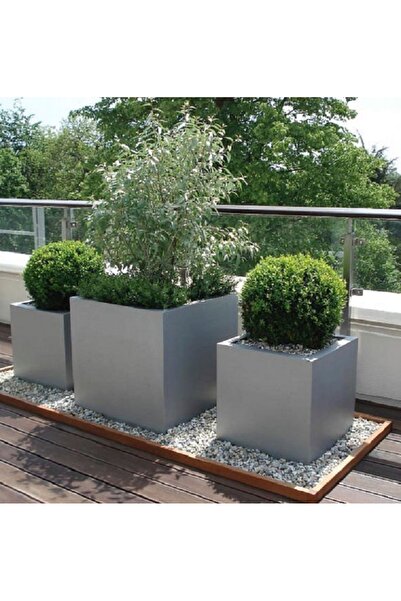 Mofiba Fiberglass Saksı Kare 25*25*25h cm