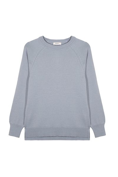SHERIN Light Blue Crew Neck Sweater