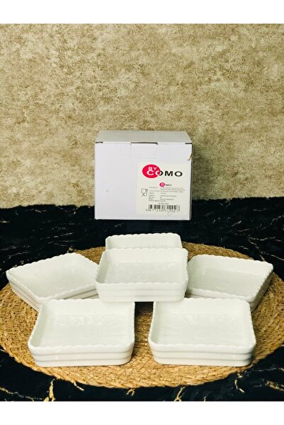 KAPLANBABA KAHVALTI SUNUM TABAĞI PORSELEN 6 PARÇA KARE 10X10 DERİNLİK 2 CM