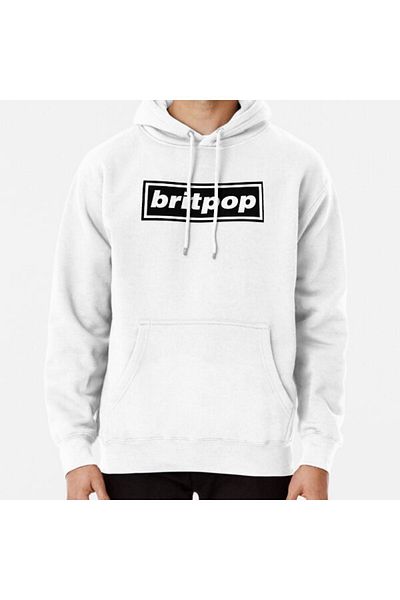 Hvit Stein Φούτερ με στάμπα Britpop Now