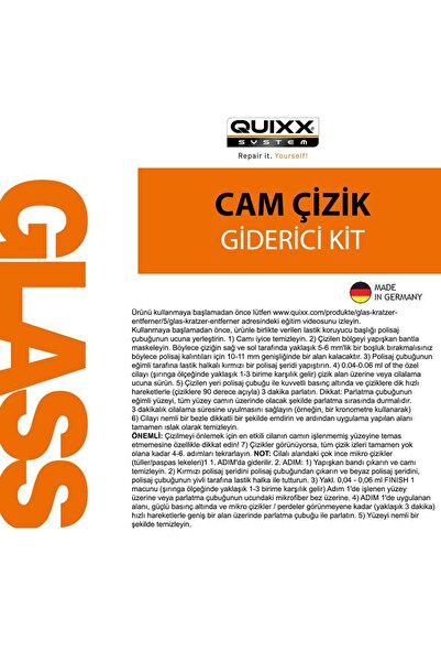 QUIXX Cam Çizik Giderici Set