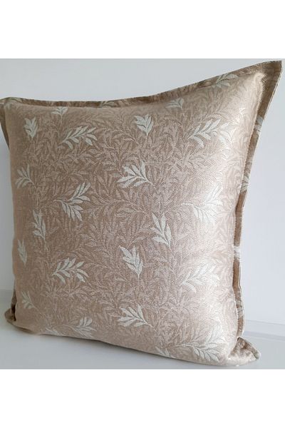 Fabric by Gülçin JACQUARD VISCOSSE ΎΦΑΣΜΑ ECRU-VISCOSE ΧΡΩΜΑ ΑΣΗΜΕΝΙΟ ΦΥΛΛΑ KIRLENT ΘΗΚΗ