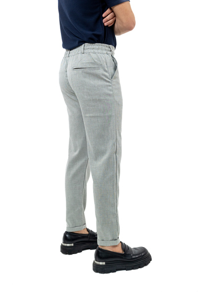 EXSPORT Men's Italian Cut Quality Slimfit Ankle Length Double Leg Fabric Trousers