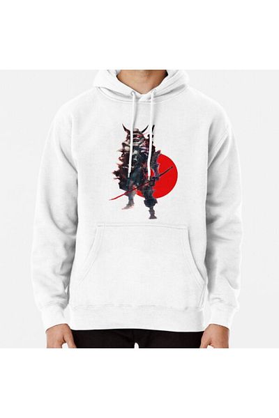 Hvit Stein Φούτερ με στάμπα Samurai IV Bishamon