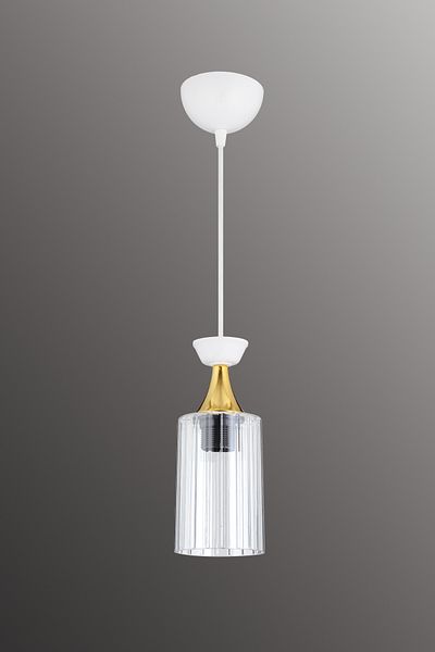 SONSUZ AYDINLATMA&AVİZE Single Pendant Lamp White Mica Smoked Glass Luxury Modern Downward Facing Chandelier