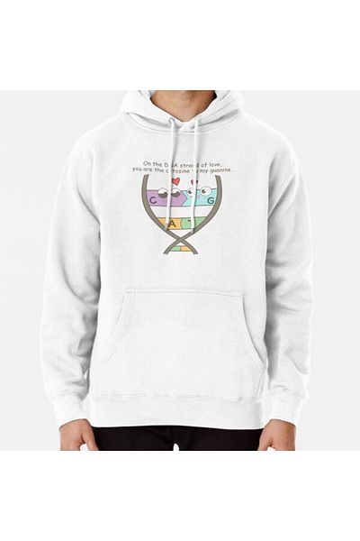 Hvit Stein Φούτερ με στάμπα DNA Strand of Love