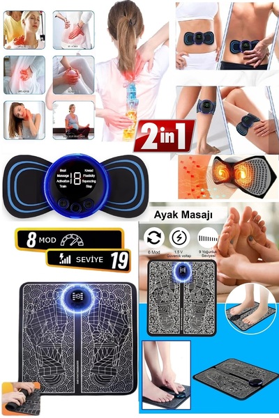 qualityworld 2li Mini Masaj Seti Tüm Vücut Sırt Boyun Basen Kalça Bacak Ayak ...