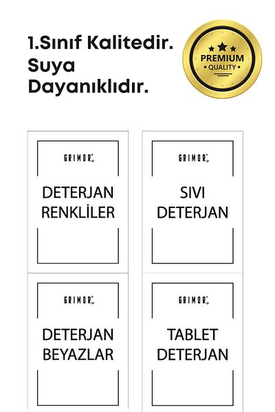GRİMOR Life ملصق منظم للمسحوق السائل مكون من 4 قطع