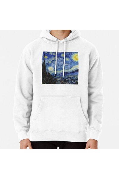 Hvit Stein Starry Night - Φούτερ με στάμπα Vincent Van Gogh