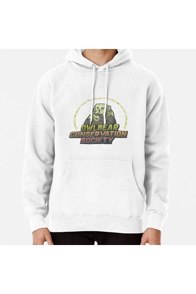 Hvit Stein Φούτερ με στάμπα Owlbear Conservation Society