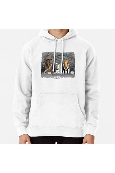 Hvit Stein Φούτερ με στάμπα Hound Solo Tee