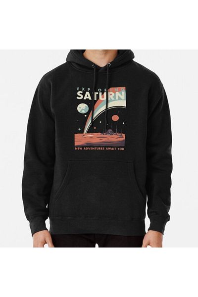 Hvit Stein Φούτερ με στάμπα Exploring Saturn