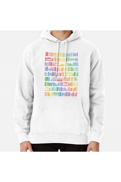 Hvit Stein Black High-Tech Printed Sweatshirt - Rainbow Books Shelf Pattern