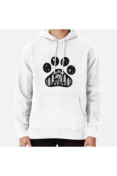 Hvit Stein Dog Paw Camping Best Gift for Puppies Lover Printed Sweatshirt