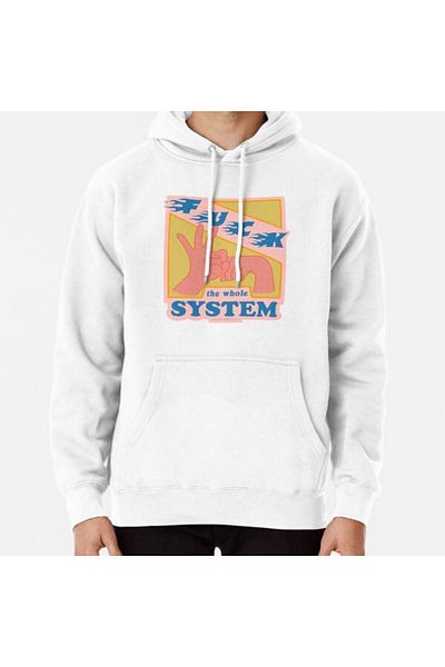 Hvit Stein F*ck The System - Hanoracul cu imprimeu Peach Fuzz