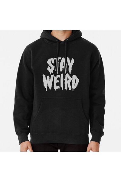 Hvit Stein Φούτερ με στάμπα Stay Weird