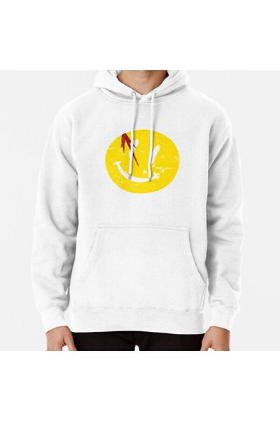 Hvit Stein Φούτερ με στάμπα Watchmen Symbol Smile Vintage