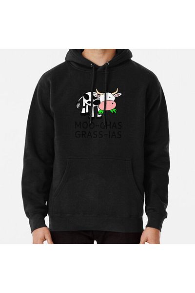 Hvit Stein Суичър с щампа Muchas Gracias Moo-chas Grass-ias
