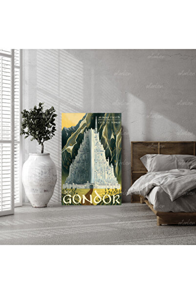 Artarilion Yüzüklerin Efendisi Kanvas Tablo Gondor Duvar Dekorasyonu LOTR Oyu...